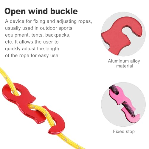 CoguZed 20Pcs Rope Tensioner and Tightener, Aluminum Alloy Camping Tent Guyline Cord Adjuster Camping of Gear, Tent Guyline & Paracord Tensioners, Hiking, Outdoor