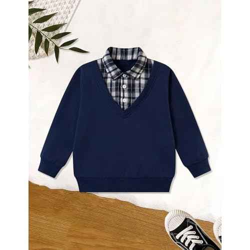 ALISISTER Toddler Boys Sweatshirt Crewneck Thin Long Sleeve Shirts 2-6 Years