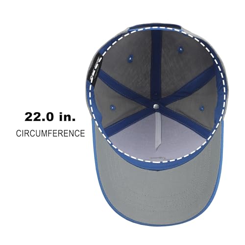 Dog Man Character Snapback Hat Youth Gray & Blue Adjustable Cap