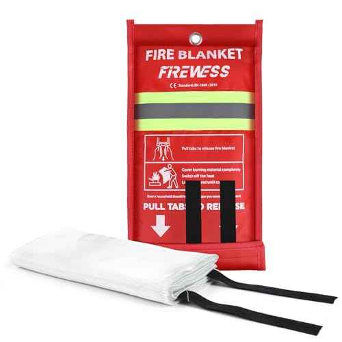 Emergency Fire Blanket, 1 Pack Fiberglass Flame Retardant Fire Blankets Emergency for Home, Kitchen, Car, Office, Grill, 39.4X 39.4inch Fire Extinguisher Blanket