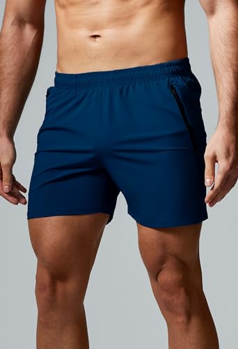 Gym Revolution Men's Workout Running Shorts - Large Polyester Spandex Athletic Shorts