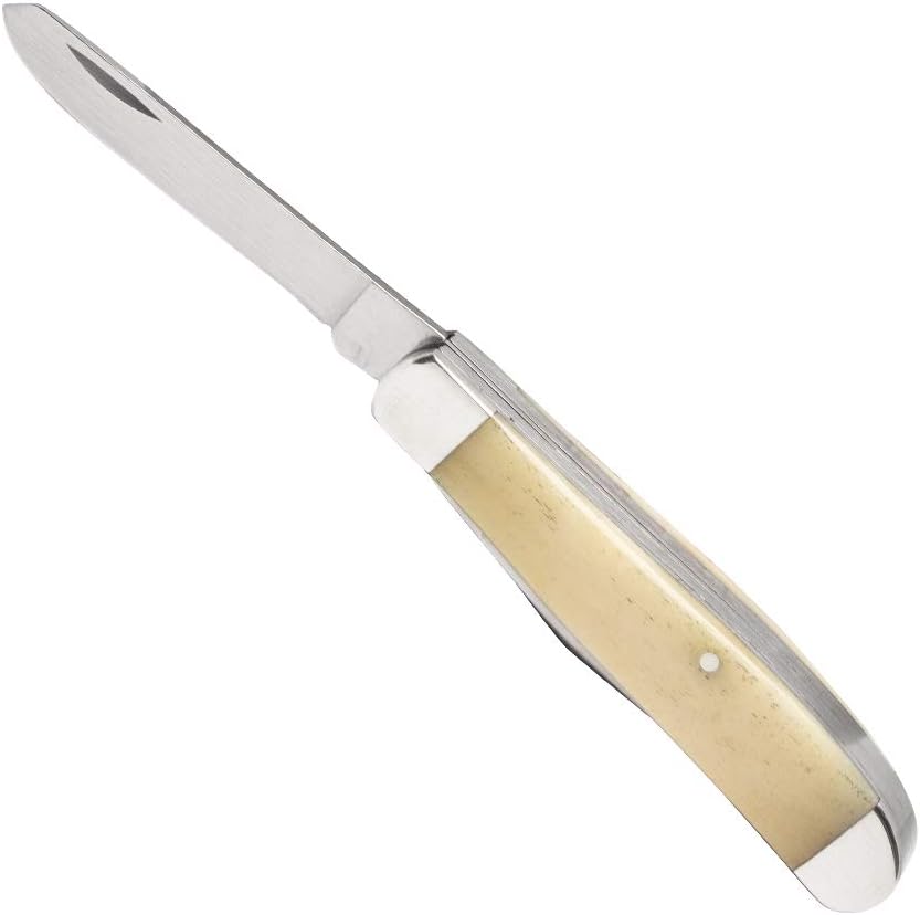 Bear & Son - MANUAL - 2.75" - Clip Point, Spey - 440 Stainless Steel - White Smooth Bone - High Carbon Stainless Steel - WSB07