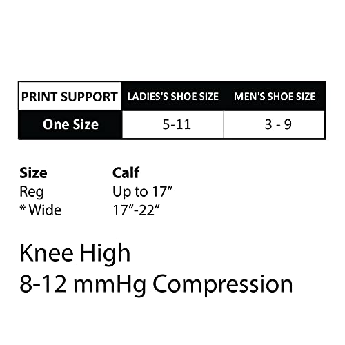 Support Socks Women 12 mmHg Compression Stockings - One Size Tonal Waves