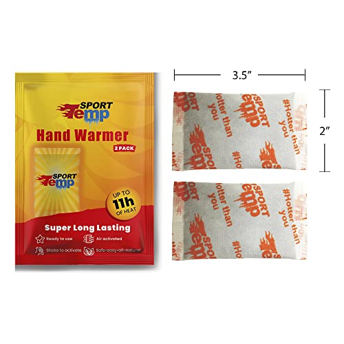 Hand Warmers - Up to 11 Hours of Heat, Super Long Lasting - Easy, All Natural - Air Activated, for Body, Hands & Toes - Odorless Hot Hand Warmer - Sport Temp