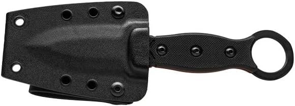 Tops Knives I.C.E Dagger Full Tang Fixed Blade- Black Cerakote Blade Finish-Black Kydex Sheath