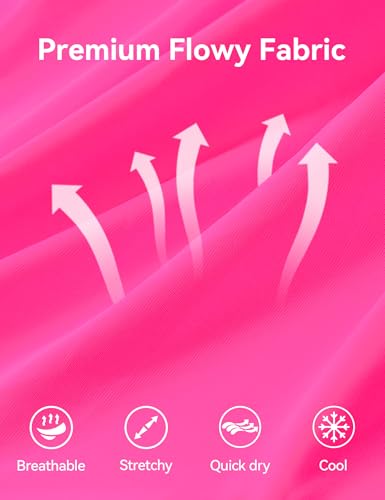 Kids Butterfly Shorts 2-in-1 Girls Flowy Athletic Pants Neon Rose 7-8 Years