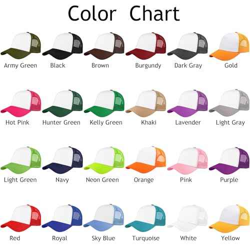 Falari 5-Panel Mesh Baseball Cap, Trucker Hat, Structured Plain Design, Cotton, Adjustable Size