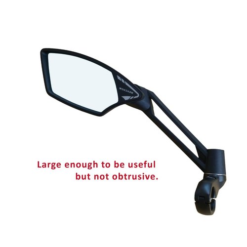 MEACHOW NEW Handlebar Bike Mirror, Scratch Resistant Glass Lens, Ultra-HD, E-bike Mirror, Bicycle Mirror, Rotatable Safe Rearview Mirror, (Silver Left Side) ME-011LS