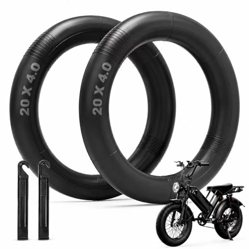 Black 20x4.0 Fat Tire Inner Tube 2 Pack for Electric Bikes - Heavy-Duty