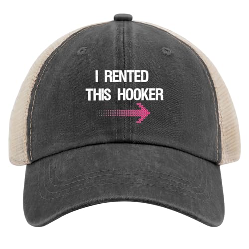I Rented This Hooker, Funny Adult Humor Saying Sun hat Men's hat AllBlack Black Bucket hat Gifts for Boyfriends