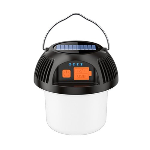 Camping Lantern Solar Rechargeable, LED Tent Light Ultra Bright for Camping Portable Ultra Bright LED Torch, USB Charger, Electronic Lantern for Outdoor (Eclectic, Black-1 Pack)