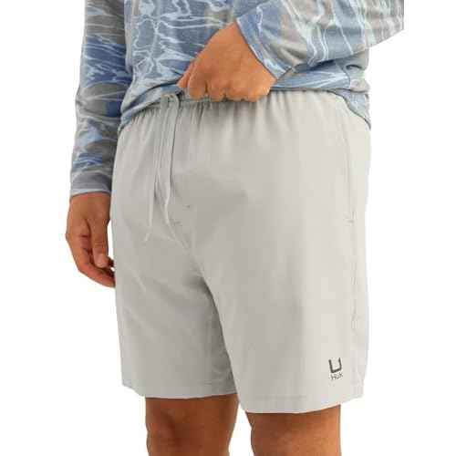 HUK Mens Leeward Short, 7" Inseam, Quick Dry Moisture Transport Breathable Shorts with Sun Protection