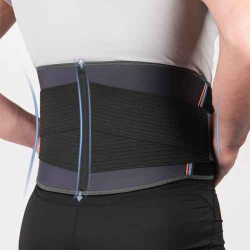 ZhaoABao Back Brace for Lower Back Pain Relief, Sports Adjustable Lumbar Back Brace, Back Support Belt for Men Women, Breathable Lumbar Support with Adjustable Strap, XXL (Waist: 37.4"-47.2")