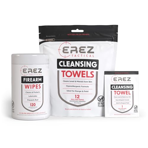 Lead Wipes for Shooting - 12 XL Hypoallergenic Plant-Based Lead Remover Towels, Skin Cleansing - Skin Cleansing Towels