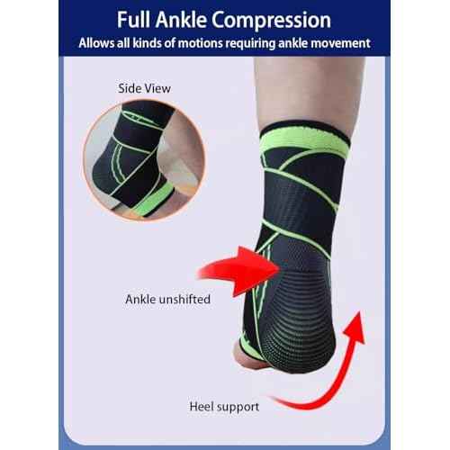 Ankle Braces for Men & Women, 2 pcs Ankle Compression Sleeve Plantar Fasciitis Brace Plantar Fasciitis Relief, Arch Support Socks Ankle Sleeve Ankle Brace for Sprained Ankle (Black, Large)