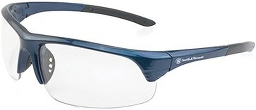 Smith & Wesson Corporal Half Frame Shooting Glasses with No-Slip Rubber,Impact Resistance & Storage Bag for Work,Everyday Use