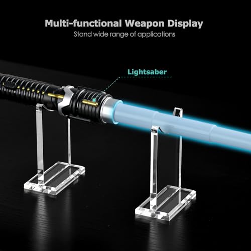 SANRUI Acrylic Sword Stand 4 Inch Adjustable Lightsaber Display 2 Set Clear