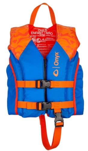 Orange Child Life Jacket for Water Sports - USCG Approved, 33-55 lbs