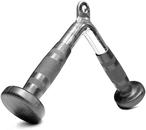 FITNESS MANIAC USA Tricep Press Push Down Bar V Handle Close Grip Cable Multi Gym Attachment Pro Tricep V-Bar with Rubber Handgrips