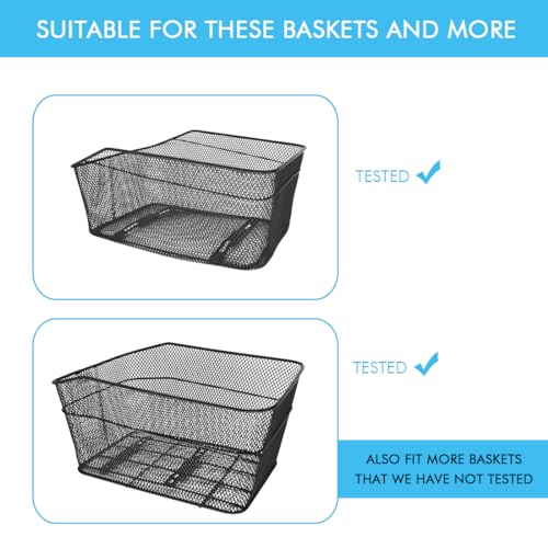 Bike Basket Mounting Brackets 9x0.8in Tool-Free Installation for Cargo Racks