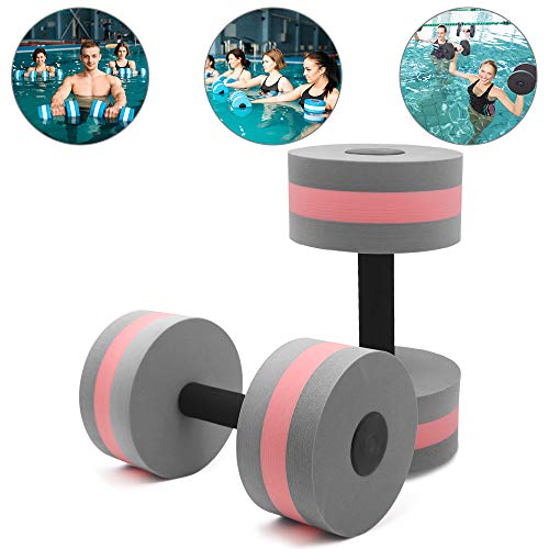 Grey Aquatic Dumbbells - 2 Pcs Water Exercise Barbells for Low-Impact Fitness