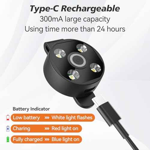 [2 Packs-Large Capacity Battery] Clip On Flashlight Running Lights For Runners Walking Light For Night Walking Wearable Flashlight LED Running Headlamp Rechargeable Light For Vest Chest Camping Dog