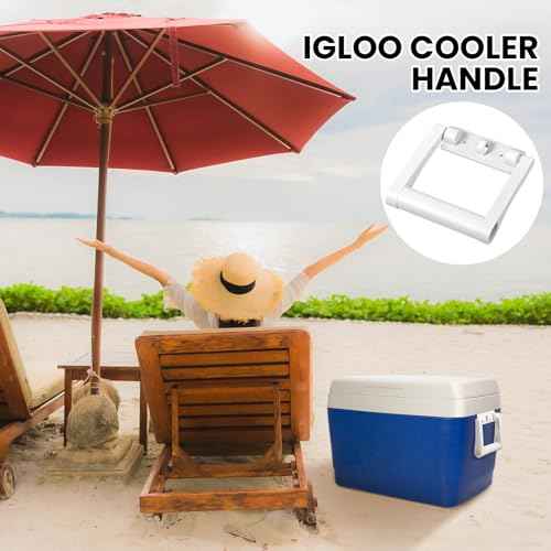White Cooler Replacement Handles Parts Compatible with Igloo 21023 for 25-72 qt Coolers Plastic Cooler Accessories Kits