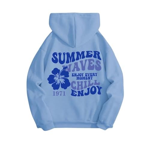 SOLY HUX Womens Sweatshirt Graphic Hoodies Letter Print Casual Long Sleeve Drawstring Pullover Tops with Pocket