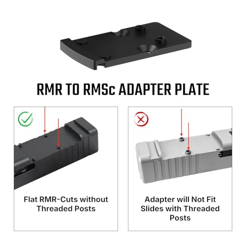 Universal RMR to RMSc Adapter Plate for Red Dot Sights - Stainless Steel