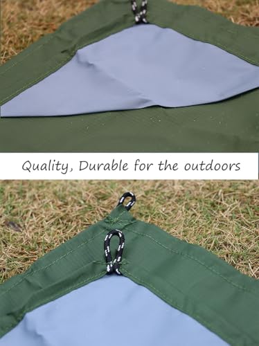 Army Green & Grey Compact Picnic Blanket 55x60 Inch Lightweight Tarp for Camping & Outdoor Use