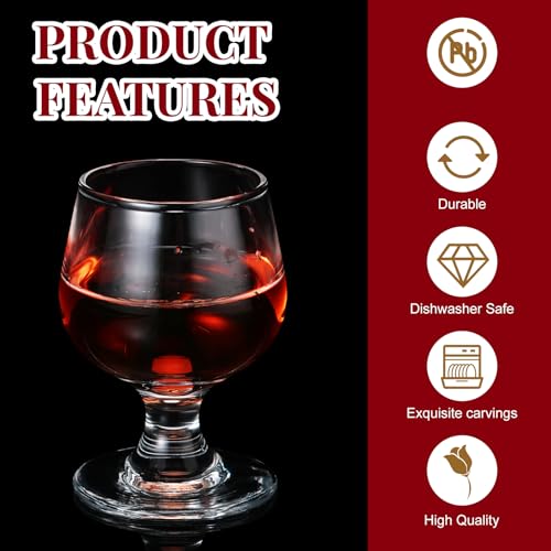 48 pcs Mini Cognac Snifter Glasses 1.7 oz Brandy & Whiskey Tasting Cups