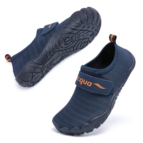 Kids Water Shoes Non-Slip Beach Shoes for Boys and Girls - Navy, Big Kid