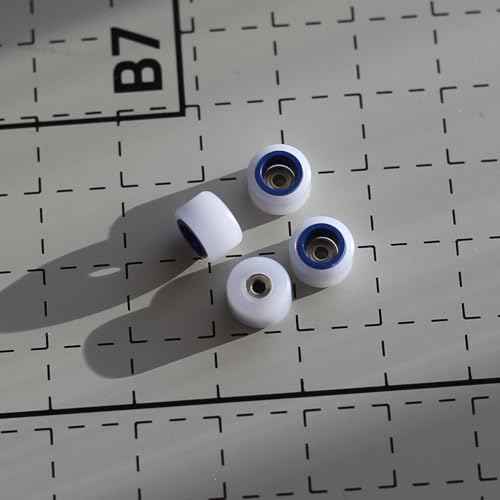 Fingerboard LongSpin Pro Wheel Finger Skateboard Extreme Sports Durable skid Strong Grip Handmade Outperform Polyurethane 7.62mm Twin Sheel White-Blue Wheel