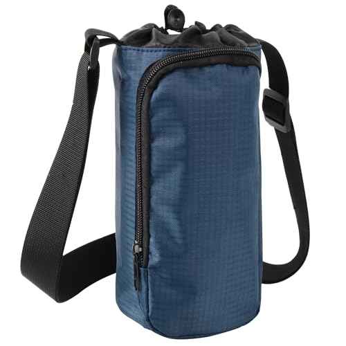 Trail maker Water Bottle Carrier Bag with Strap, Phone Pocket for Walking, Runs, Bike, Stainless Steel, Glass, Plastic