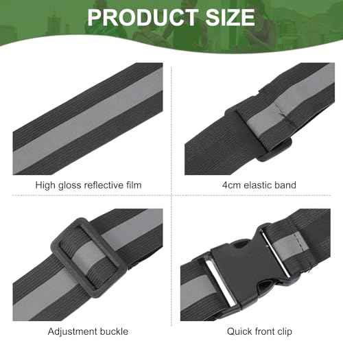PATIKIL Reflective Safety Belt, Hi-Vis Safety Belt Adjustable Reflective Glow Belt Outdoor Running Gear for Night Jogging