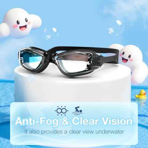 EasYoung Kids Swim Goggles, 2-Pack Swimming Goggles for Kids 3-15, Anti-fog Clear Lens Swimming Goggles for Child Youth.