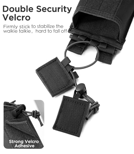 INGIDO Tactical Molle Radio Pouch Holster Adjustable Nylon Belt Case Black
