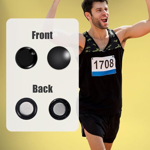 Magnetic Race Bib Clips 10 Pairs Black + White - Sports Running Cycling