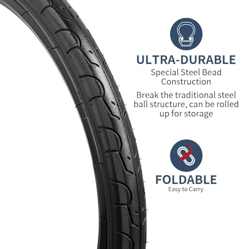 Black 20x1.50 Bike Tires - Folding Replacement Bicycle Tires