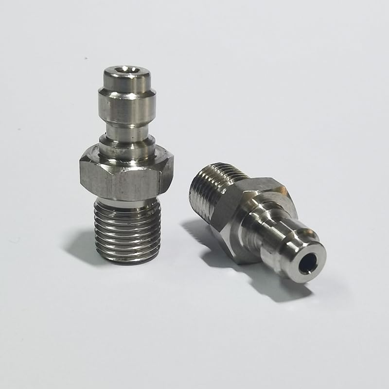 8mm Fill Nipple Male Quick Disconnect Valve with One Way Foster Stainless Steel for Paintball Airsoft PCP Diving Mountaineering (M10*1 Thread)