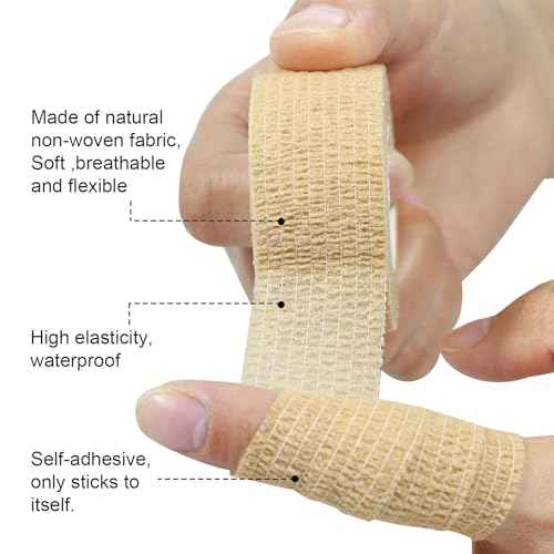 Self Adhesive Wrap Bandage Cohesive Bandage Breathable Self Adherent Wrap for Sprain Swelling and Soreness on Wrist and Ankle 10PCS 1 in X 14.7 ft (Blue)