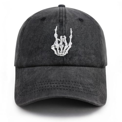 Skeleton Hand Hat for Men Women, Embroidered Skeleton Hands Baseball Cap Halloween Dad Hat