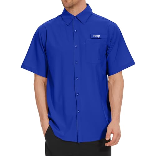 Men's UPF 50+ Breathable Short Sleeve Fishing Shirt for Outdoor Activities