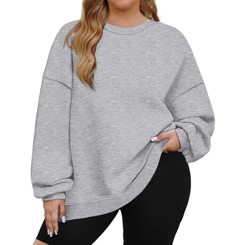 IN'VOLAND Womens Plus Size Sweatshirts Long Sleeve Fleece Soft Fall Winter Crew Neck Pullover Tops with Pockets 2025