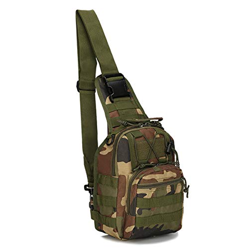 Jungle Camouflage Tactical Shoulder Sling Bag for Outdoor Travel & Hiking