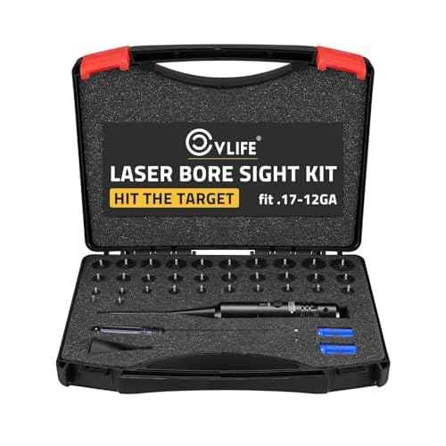CVLIFE Professional Laser Bore Sight Kit with 32 Adapters fit 0.17 to 12GA Calibers, Red or Green Bright Bore Sighter Laser with Button Switch, Powerful Support for Hunting