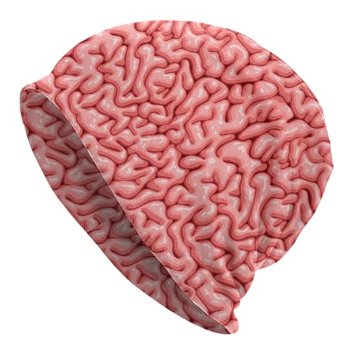Zombie Brain Beanie Hat Knitted Cap Unisex Slouchy Warm Soft Skull Covering