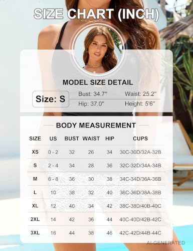 X-Large Blooming Jelly Women Tankini Swimsuit with Shorts Black High Waist Two-Piece Bathing Suit