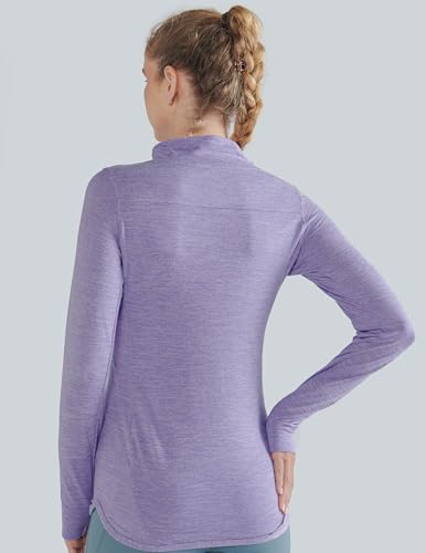 Women's Thermal Mock Neck Long Sleeve Top - Liberty Pro 3 Pack Medium Aqua Charcoal Lavender