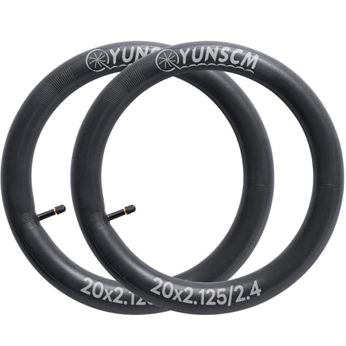 YUNSCM 2-PCS 20" Bike Tubes 20x2.125/2.25/2.30/2.35/2.40 Schrader Valve 20 x 2.125/2.4 Inner Tube 20 Tubes Compatible with 20 x 2.125 20x2.20 20x2.25 20x2.30 20x2.35 20 x 2.4 Bike Tire Tubes